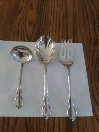 Vintage 1847 Rogers Bros Is Reflection Silverplate Serving Spoon & Fork & Ladel