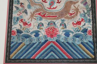 Rare Dragon Chinese Embroidered Silk Dragon Badges Set 19th 2