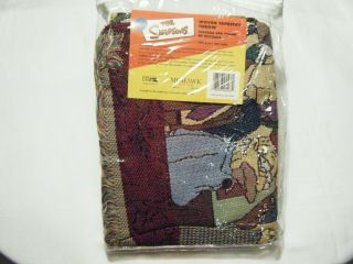 SIMPSONS SPRINGFIELD USA Woven TAPESTRY THROW Blanket Mohawk 2001 NEVER OPENED 3
