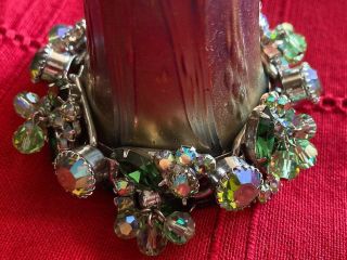 Juliana D&E Green Blue AB Rhinestone,  baubles Bracelet 5 Link S T Vintage Jewelry 2
