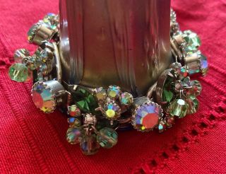 Juliana D&E Green Blue AB Rhinestone,  baubles Bracelet 5 Link S T Vintage Jewelry 3