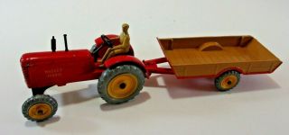 Authentic Dinky Toys Massey Harris Tractor Meccano & Halesowen Farm Trailer 27