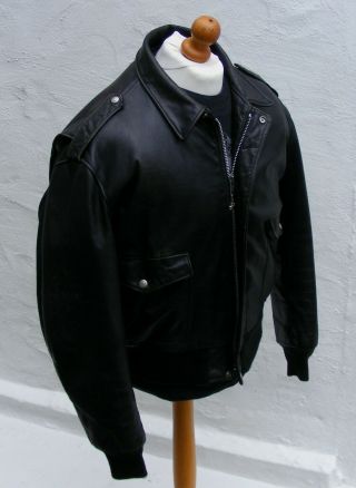 Vtg Mens Schott Black Leather A2 Flight Jacket Biker 50 Xxl 2826 029 184 Sm