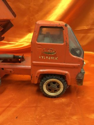 Vintage 1960 ' s Tonka Toys State Hi - Way Dept Hydraulic Dump Truck Orange 13 