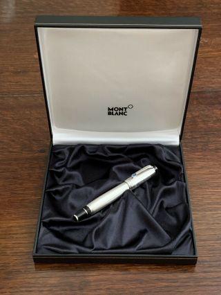 Boheme Montblanc Sterling Silver Rollerball Pen With Blue Synthetic Sapphire