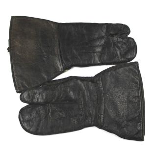 Wwii Us Army Leather Trigger Finger Mittens Gloves Motorcyclist Mountain Troops