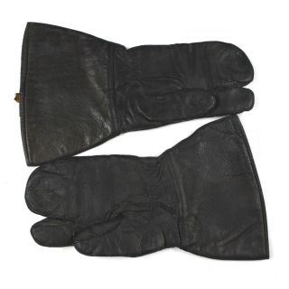 WWII US ARMY LEATHER TRIGGER FINGER MITTENS GLOVES MOTORCYCLIST MOUNTAIN TROOPS 2