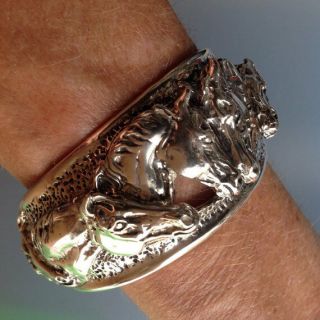 Horses Cuff Bracelet Pewter Authentic From Artist Zimmer Design