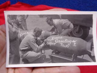 Vintage Wwii Ww2 Photo Gary Cooper Painting Bomb Pacific Theater 2