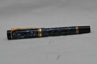Lovely Rare Parker Duofold Large Sized Centennial Fountain Pen – Blue Marbled 2