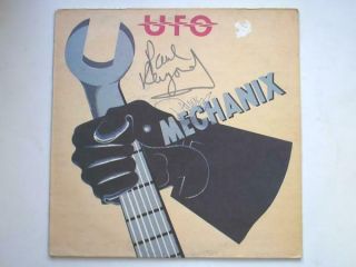 Ufo Mechanix Lp Chrysalis Chr 1360 Ex/vg 1982 Signed By Paul Raymond & Phil Mogg
