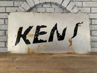 Vintage Kent Feeds Sign Barn Old Farm Mill Grain Seed Advertising Tin Tacker
