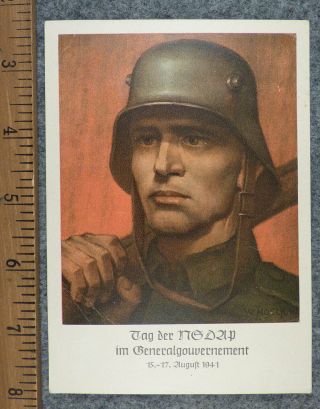 German Ww2 Post Card Nsdap Krakau General Government 1941