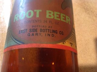 East Side Root Beer Paper Label 24 oz.  Amber Bottle,  Gary,  Indiana 3