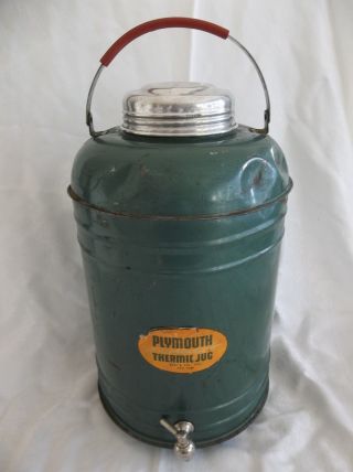 Antique 2 Gallon Plymouth Thermic Jug With Crock Liner York