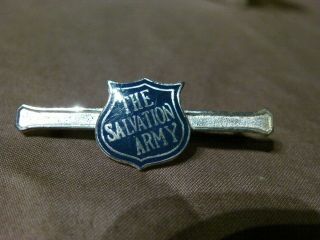 Vintage Sterling Silver Salvation Army Blue Shield Pin Uniform Badge Insignia