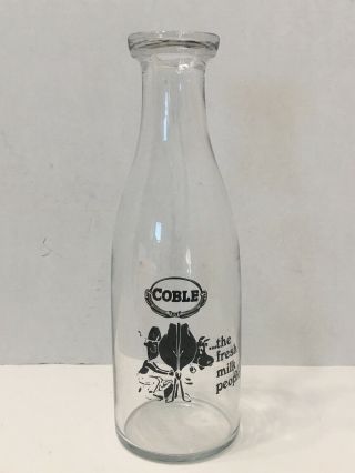 Coble Dairy Lexington,  Nc Quart Milk Bottle