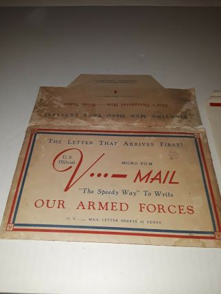 Vtg Wii Ww2 Victory Us Armed Forces 12 Mailers Ori.  Envelope Postagraph