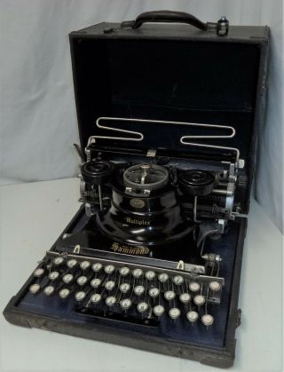 Antique Hammond Multiplex Portable Typewriter In Case