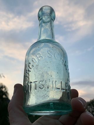Jacob Schmidt Pottsville Pa Vintage Squat Blob Top Soda Or Beer Bottle