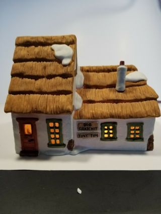 Dept 56 Dickens Cottage Of Bob Cratchit And Tiny Tim And Scrooge Counting House
