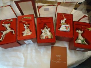 Lenox Rudolph The Red Nosed Reindeer Christmas Ornament With Boxes