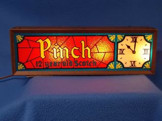 Vintage Bar Light & Clock - Pinch 12 Year Old Scotch