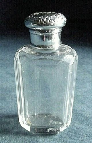 Solid Silver Topped Lotion / Scent Bottle Birmingham 1909