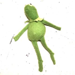 Vintage 70s Jim Henson Kermit The Frog Plush Bean Bag Muppet