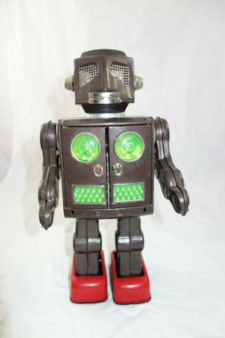 Vtg 1960s Battery Operated Tin Attacking Martian Robot Horikawa/amico Japan (rw)