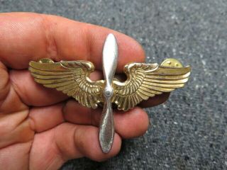 Wwii Us Army Air Corps Cadet Visor Cap Insignia - Sterling Silver
