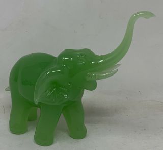 Green Jade Elephant Figurine Signal Of Goodluck
