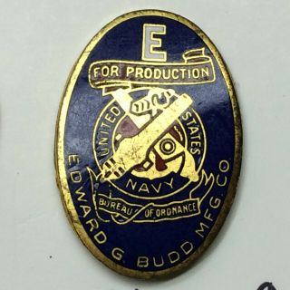 Hat Pin Us Ww2 Navy E For Production Bureau Of Ordinance Edward G Budd Co