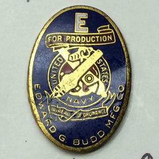 Hat Pin US WW2 Navy E for Production Bureau of Ordinance Edward G Budd Co 3