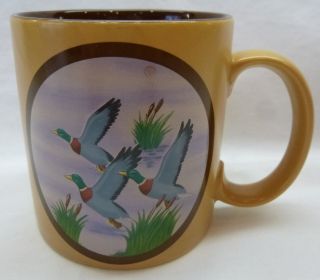 Vintage Flying Ducks - Mallards Coffee Mug - By Russ Berrie - Great For Hunters