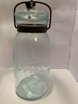 Aqua Globe Quart Fruit Jar