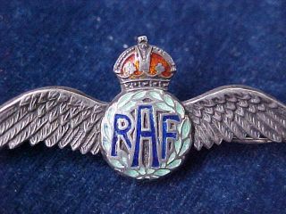 Orig WW2 RAF Sweetheart Pilots Wing Sterling Silver Royal Air Force 3