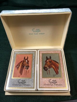 Race Horse Playing Cards Decks Advertising For Ceetee Jewelers Vintage F