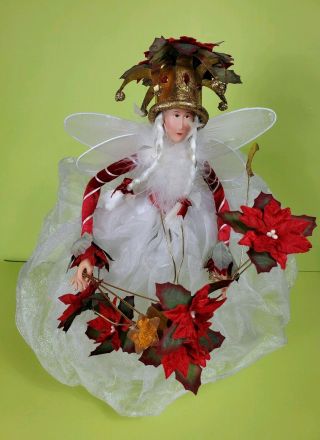 Dept.  56 Christmas Krinkles Poinsettia Fairy Queen Tree Topper Patience Brewster 2