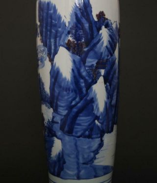 Finely Antique Chinese Porcelain Blue and White Vase With Landscape - 43cm 2