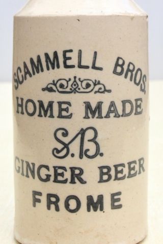 Vintage Scarce C1900s Scammell Bros Frome Somerset Stone Ginger Beer Bottle