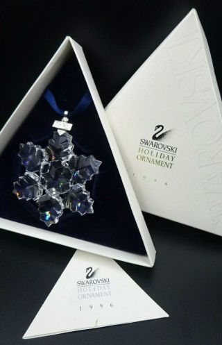 Swarovski Crystal 1996 Large Snowflake Christmas Ornament. ,  Cert
