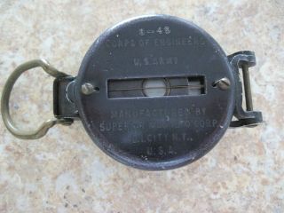 Vintage Superior Magneto US Army Corps of Engineers Compass 1945 DATE WWII 2