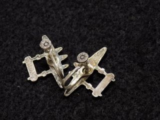 WWII US Army Air Corps P - 38 Lightning Sterling Silver Earrings Set 2