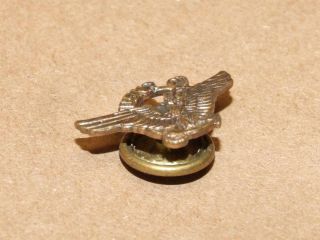 Vintage WWII USNR US Naval Reserve Eagle Wings Lapel Pin w/ Screw Post 2