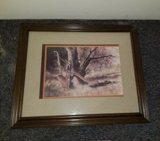 Jim Gray Vintage Signed Limited Edition " Turning Plow " Print,  Signed 33 " X 26 "