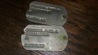 Vntg Notched Type 3 Wwii Us Army Military Dog Tags Jack A.  Butcher Catholic