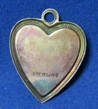 WWII Sterling Minnesota National Guard Heart Shaped Sweetheart Pendant 2