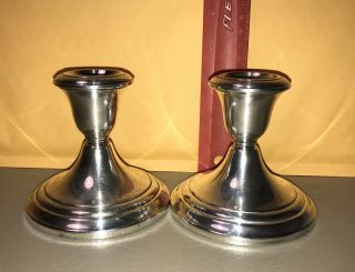 Antique Gorham Sterling Silver Weighted Pair (2) Of Candle Sticks 661 24,  Onces
