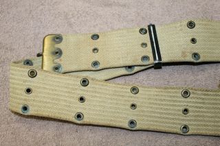 Early WW2 U.  S.  Army Khaki Web Gun Belt & 42 ' dated.  45 Cal.  Ammo Pouch 2